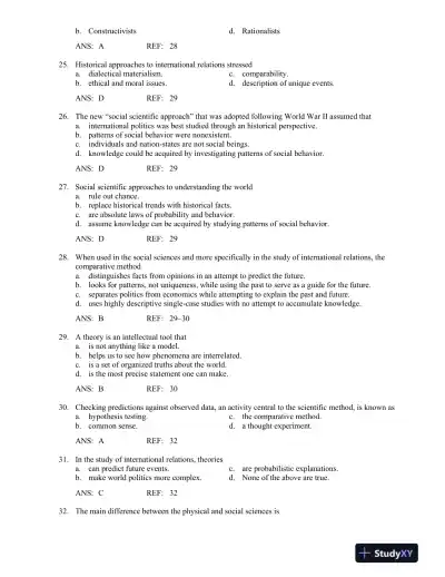 World Politics: The Menu for Choice 10th Edition Test Bank - Page 10 preview image