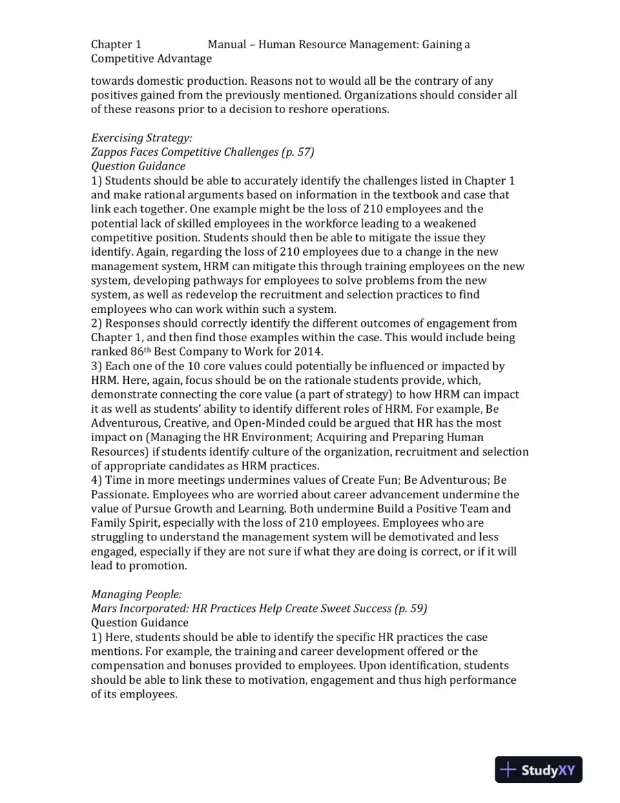 Human Resource Management, 10th Edition Solution Manual, page 10