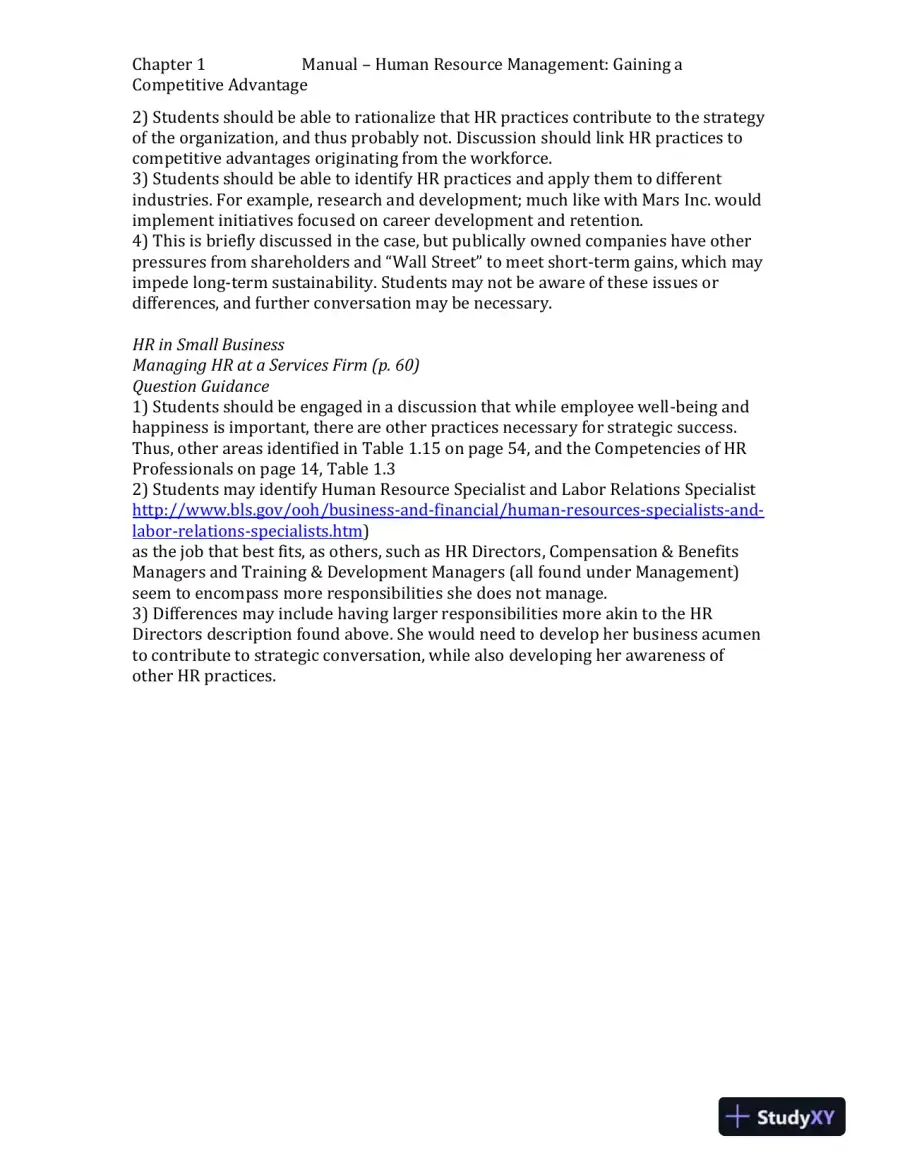 Human Resource Management, 10th Edition Solution Manual, page 11