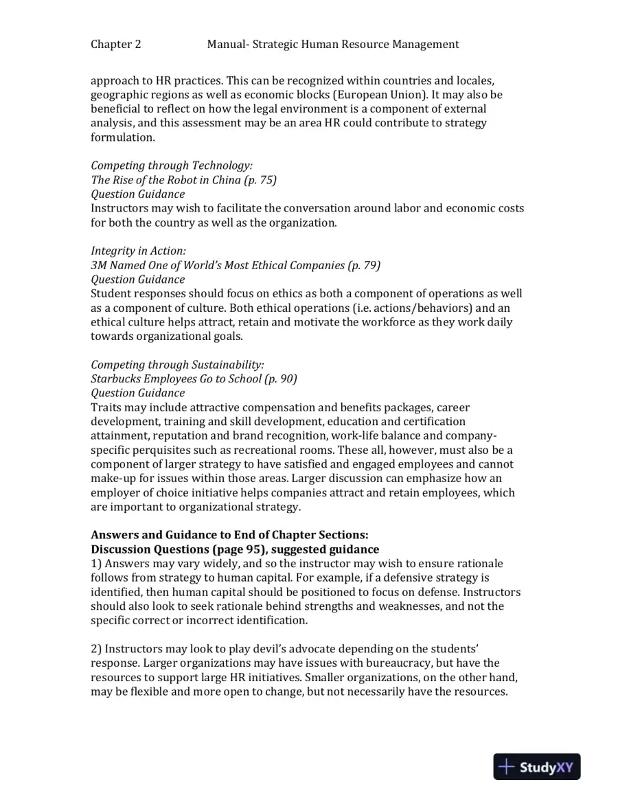Human Resource Management, 10th Edition Solution Manual, page 15