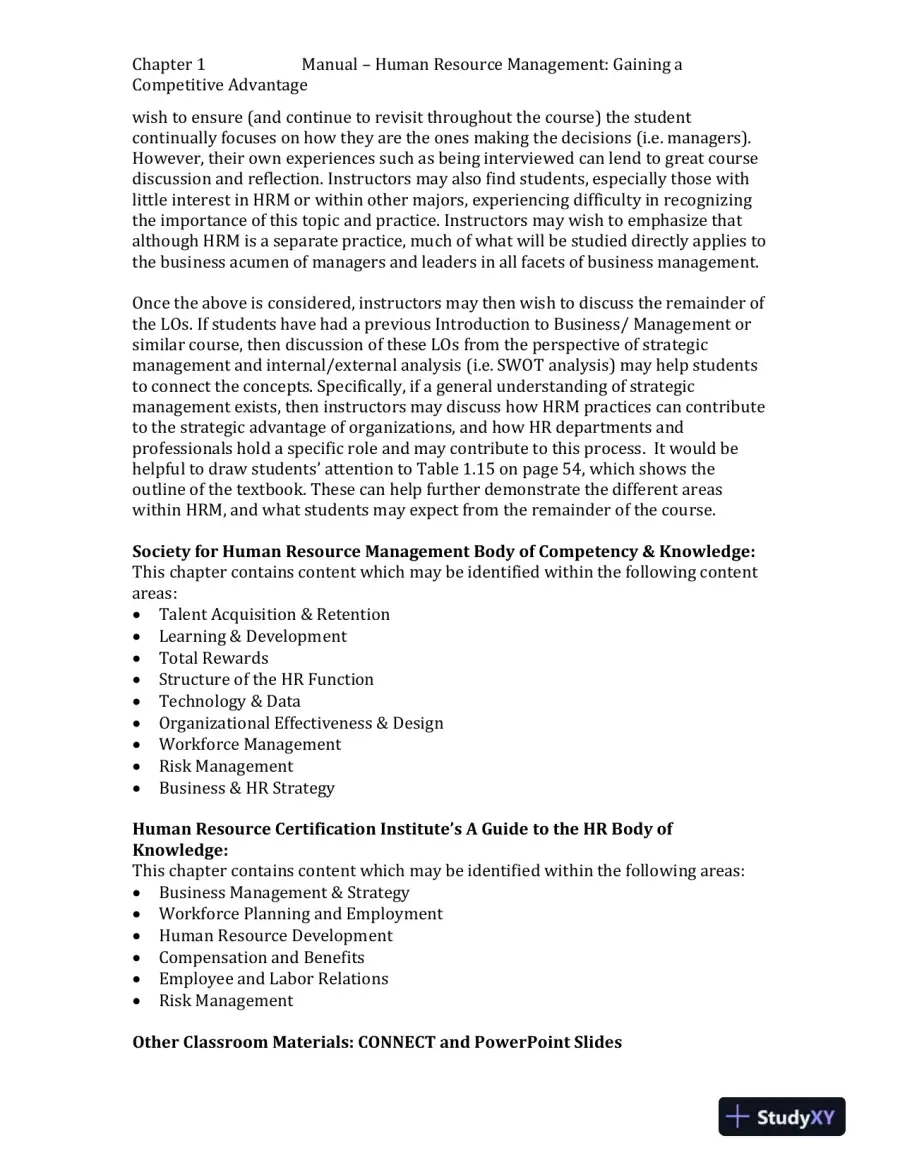 Human Resource Management, 10th Edition Solution Manual, page 3