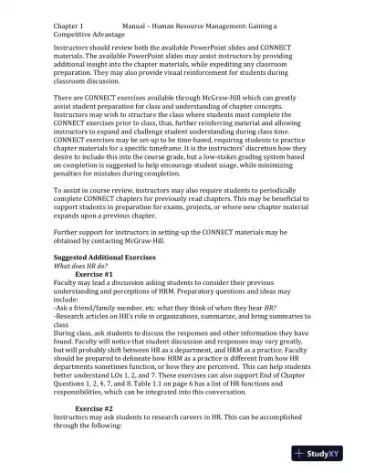 Human Resource Management, 10th Edition Solution Manual - Page 4 preview image