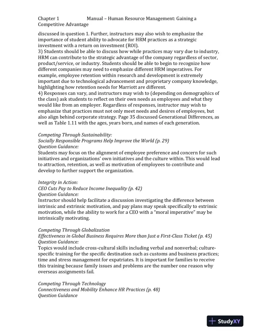 Human Resource Management, 10th Edition Solution Manual, page 6