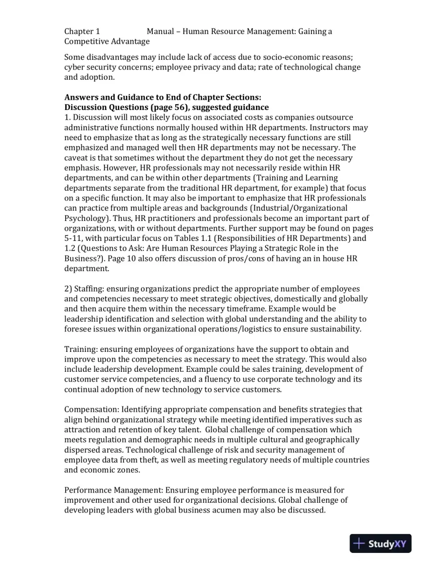 Human Resource Management, 10th Edition Solution Manual, page 7