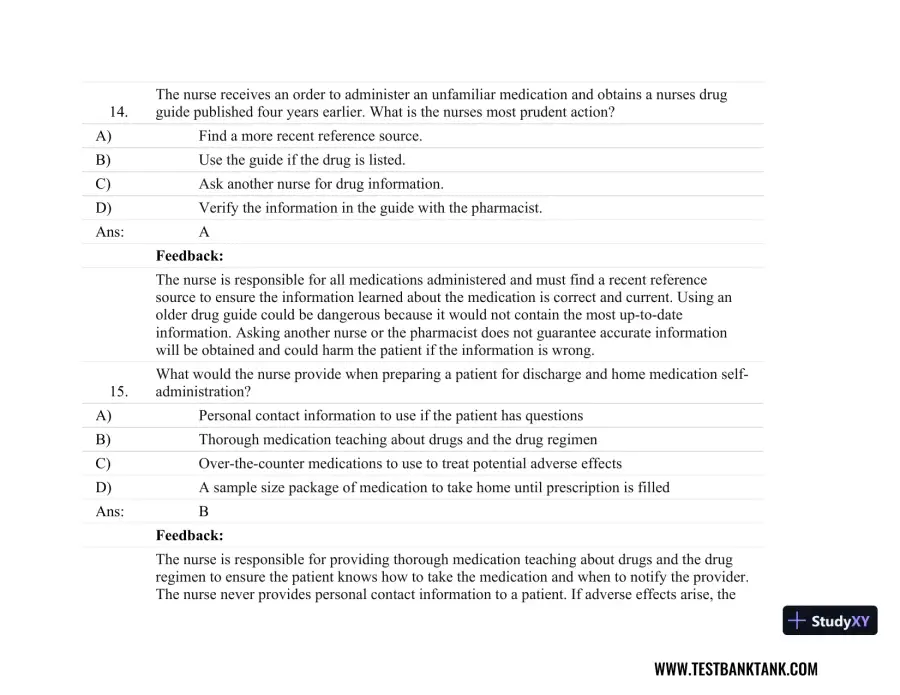 Focus on Nursing Pharmacology Seventh, North American Edition Test Bank, page 10