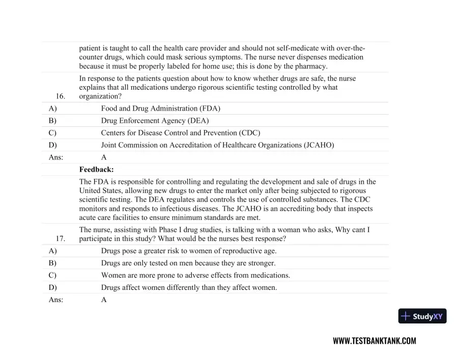 Focus on Nursing Pharmacology Seventh, North American Edition Test Bank, page 11