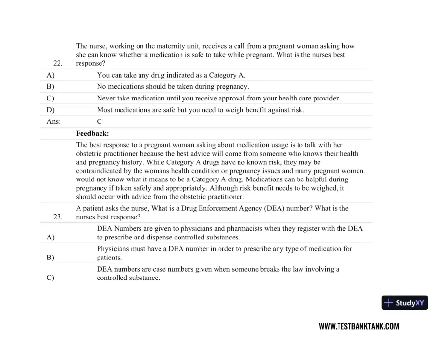 Focus on Nursing Pharmacology Seventh, North American Edition Test Bank, page 15