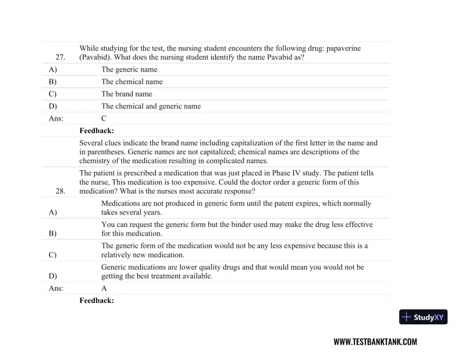Focus on Nursing Pharmacology Seventh, North American Edition Test Bank, page 18