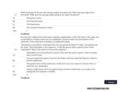 Focus on Nursing Pharmacology Seventh, North American Edition Test Bank - Page 18 preview image