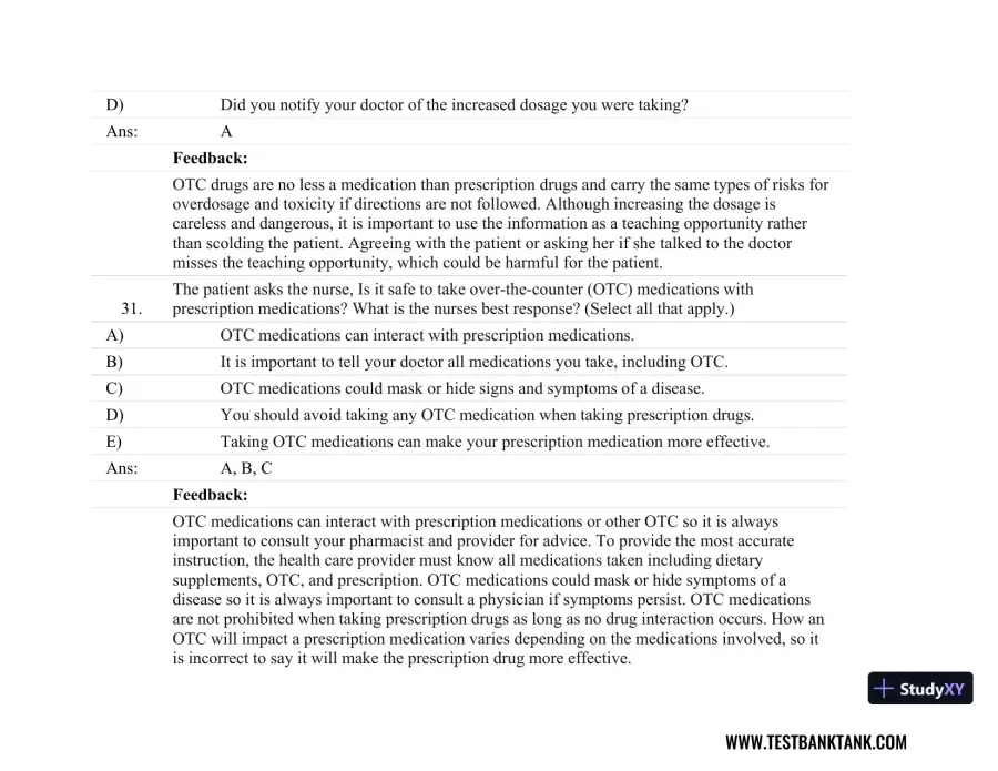 Focus on Nursing Pharmacology Seventh, North American Edition Test Bank, page 20