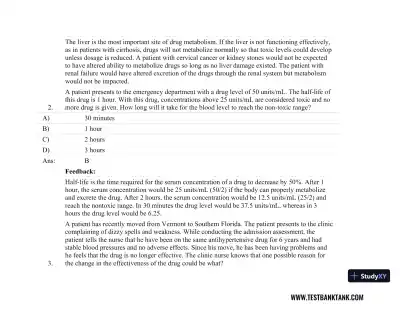 Focus on Nursing Pharmacology Seventh, North American Edition Test Bank - Page 23 preview image