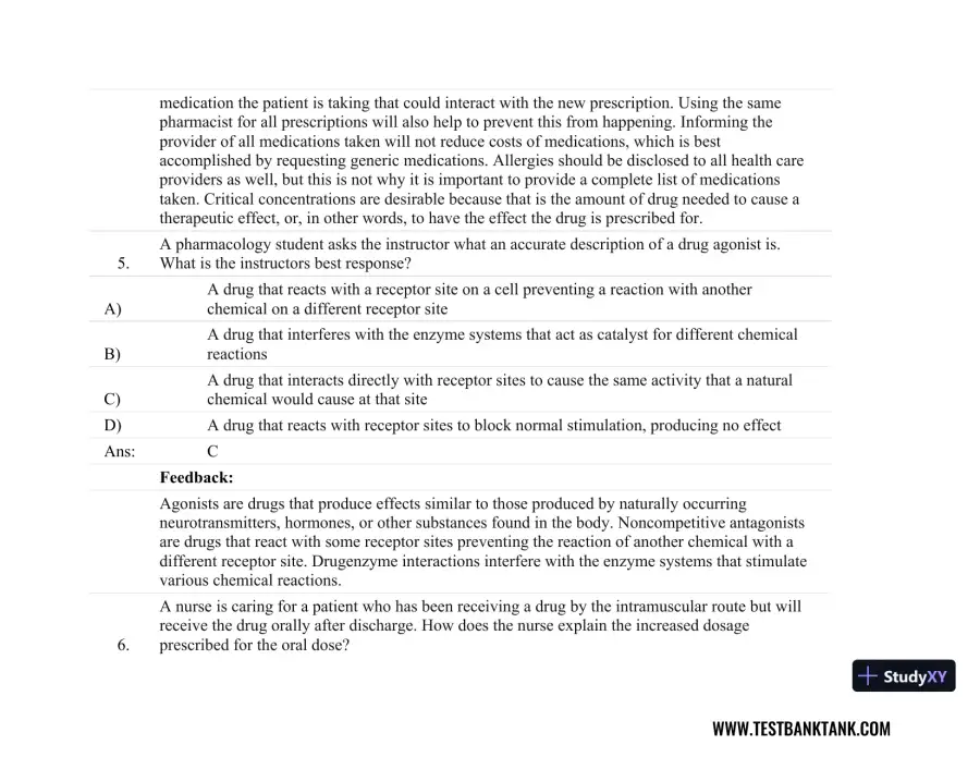 Focus on Nursing Pharmacology Seventh, North American Edition Test Bank, page 25