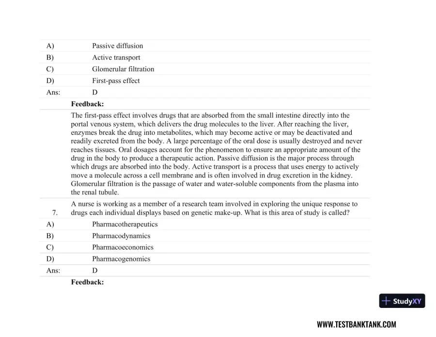 Focus on Nursing Pharmacology Seventh, North American Edition Test Bank, page 26