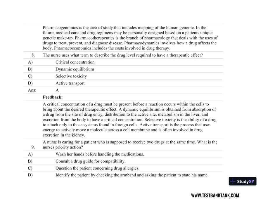 Focus on Nursing Pharmacology Seventh, North American Edition Test Bank, page 27