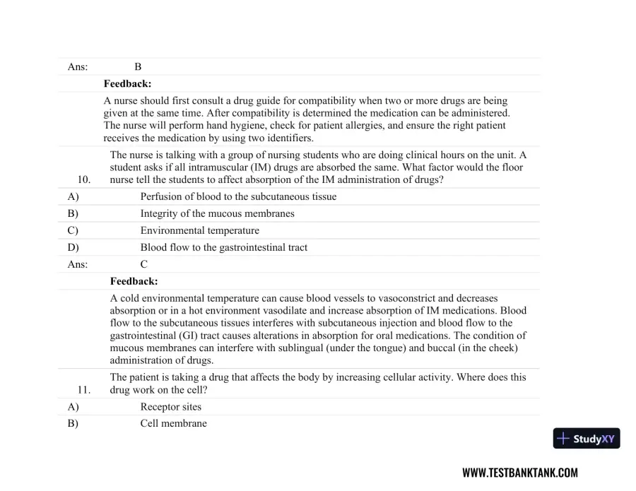 Focus on Nursing Pharmacology Seventh, North American Edition Test Bank, page 28