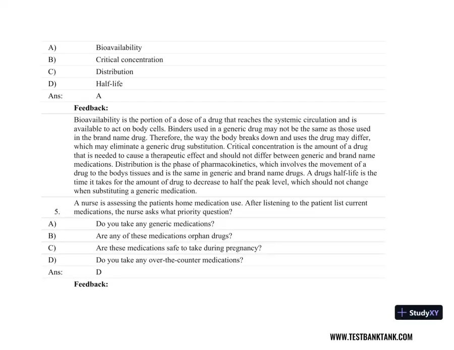 Focus on Nursing Pharmacology Seventh, North American Edition Test Bank, page 4