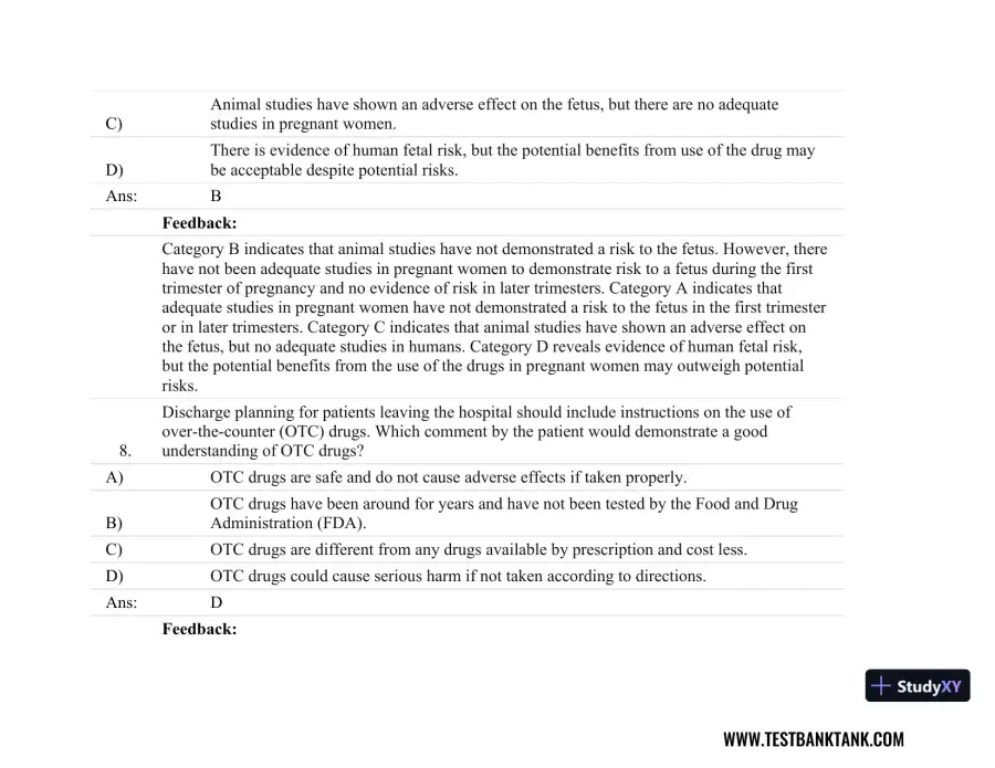 Focus on Nursing Pharmacology Seventh, North American Edition Test Bank, page 6