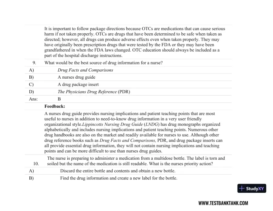 Focus on Nursing Pharmacology Seventh, North American Edition Test Bank, page 7
