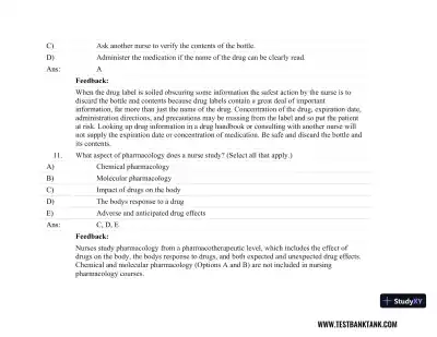 Focus on Nursing Pharmacology Seventh, North American Edition Test Bank - Page 8 preview image