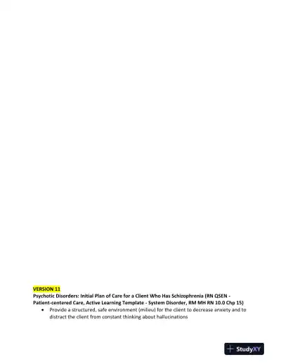ATI RN Mental Health Proctored Exam NGN Version 11 With Answers (24 Solved Questions) - Page 1 preview image