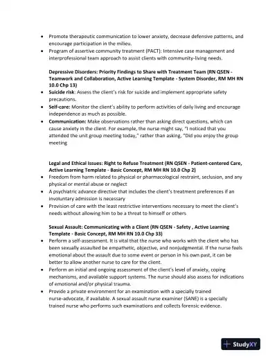 ATI RN Mental Health Proctored Exam NGN Version 11 With Answers (24 Solved Questions) - Page 3 preview image