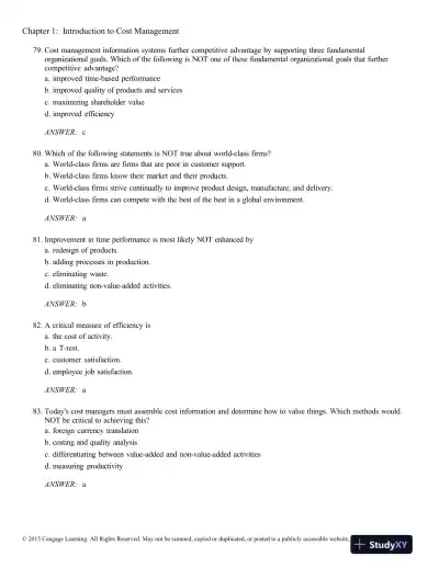 Test Bank For Cornerstones Of Cost Management, 3rd Edition - Page 15 preview image