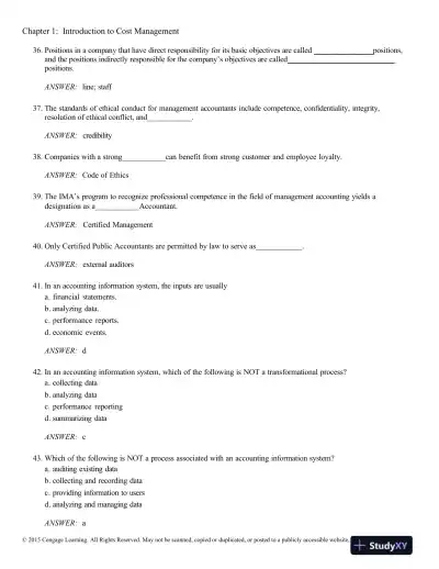 Test Bank For Cornerstones Of Cost Management, 3rd Edition - Page 7 preview image