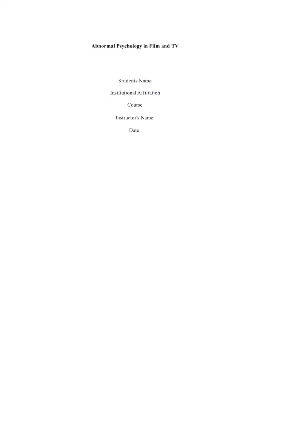 Understanding and Exploring Abnormal Psychology in - Page 1 preview image