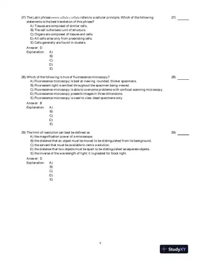 The World Of The Cell, 7th Edition Test Bank - Page 10 preview image