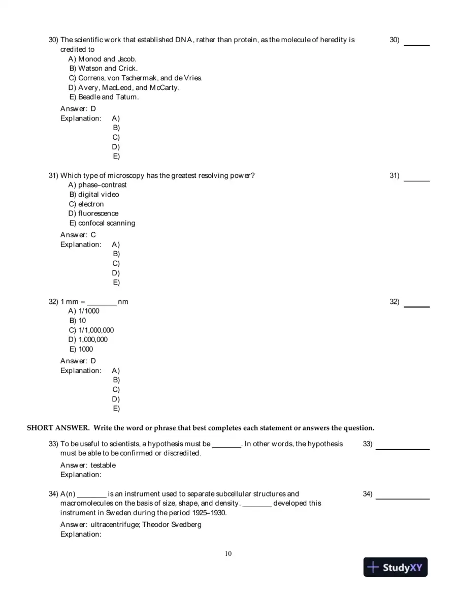The World Of The Cell, 7th Edition Test Bank, page 11