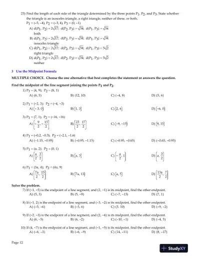 Test Bank for Precalculus , 10th Edition - Page 14 preview image
