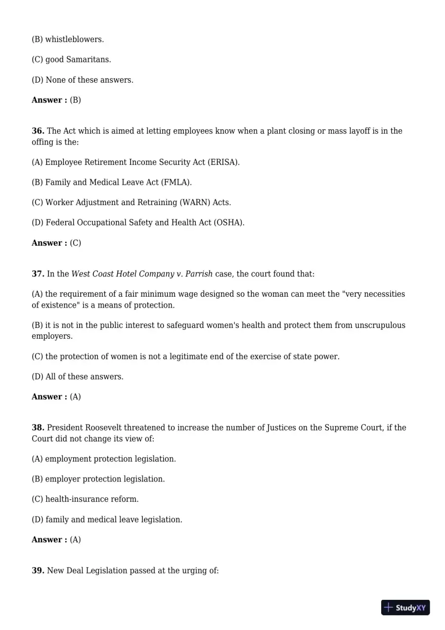 Employment And Labor Law, 9th Edition Test Bank, page 10