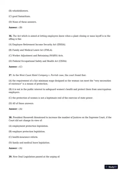 Employment And Labor Law, 9th Edition Test Bank - Page 10 preview image
