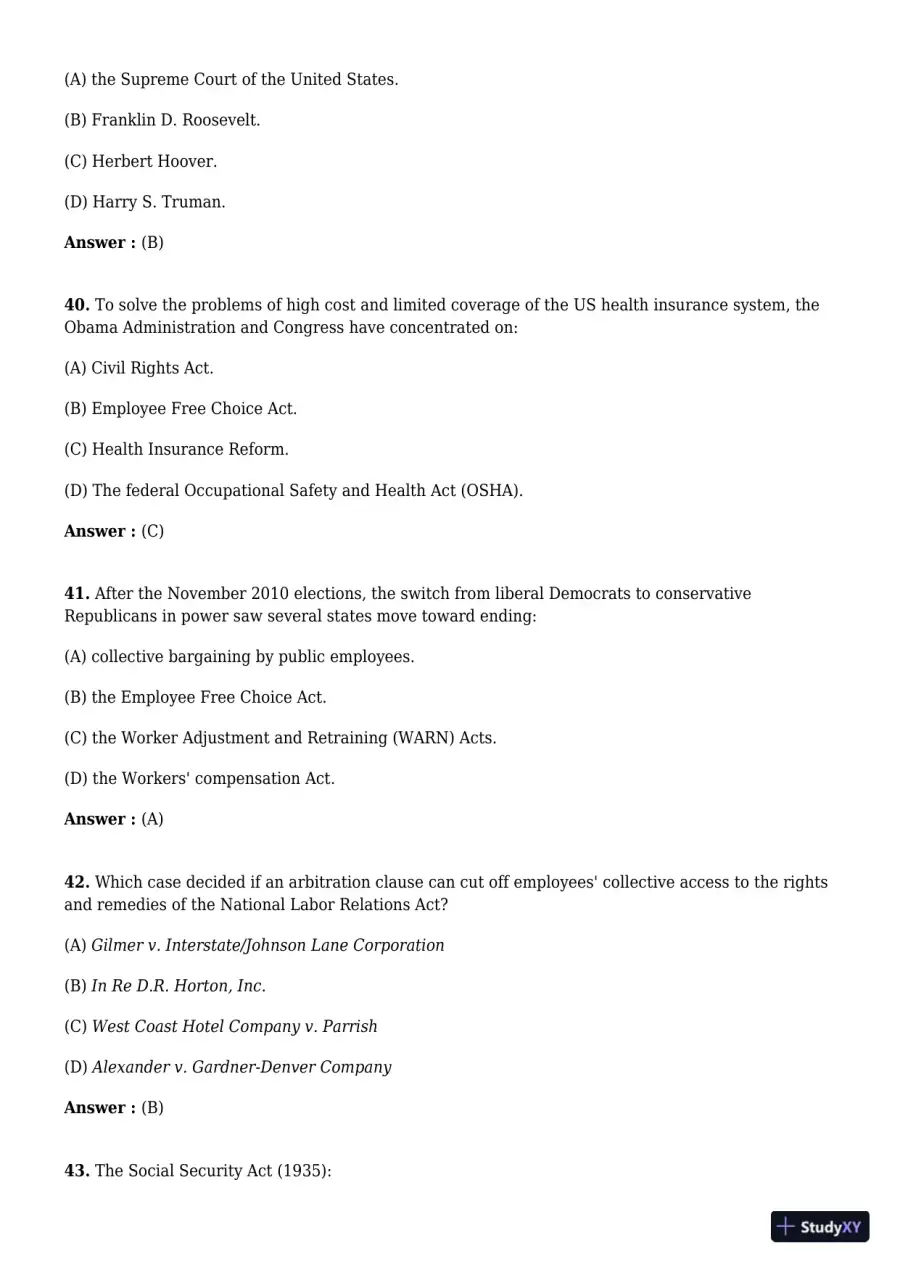 Employment And Labor Law, 9th Edition Test Bank, page 11