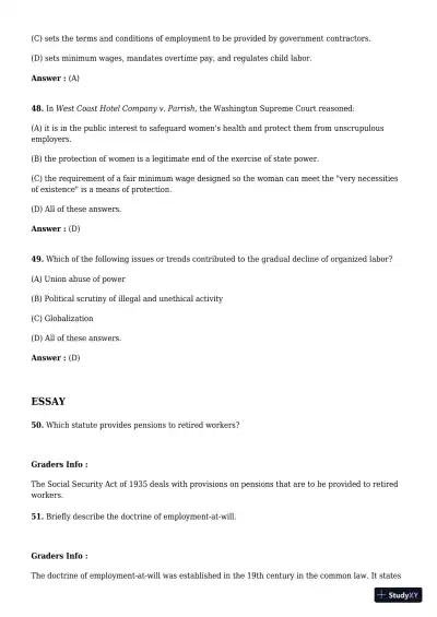 Employment And Labor Law, 9th Edition Test Bank - Page 13 preview image