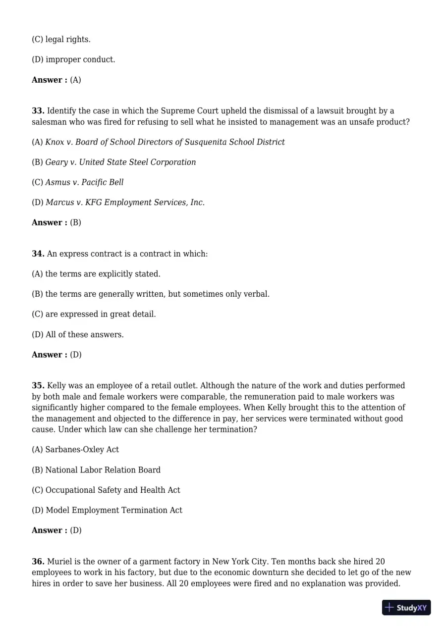 Employment And Labor Law, 9th Edition Test Bank, page 24