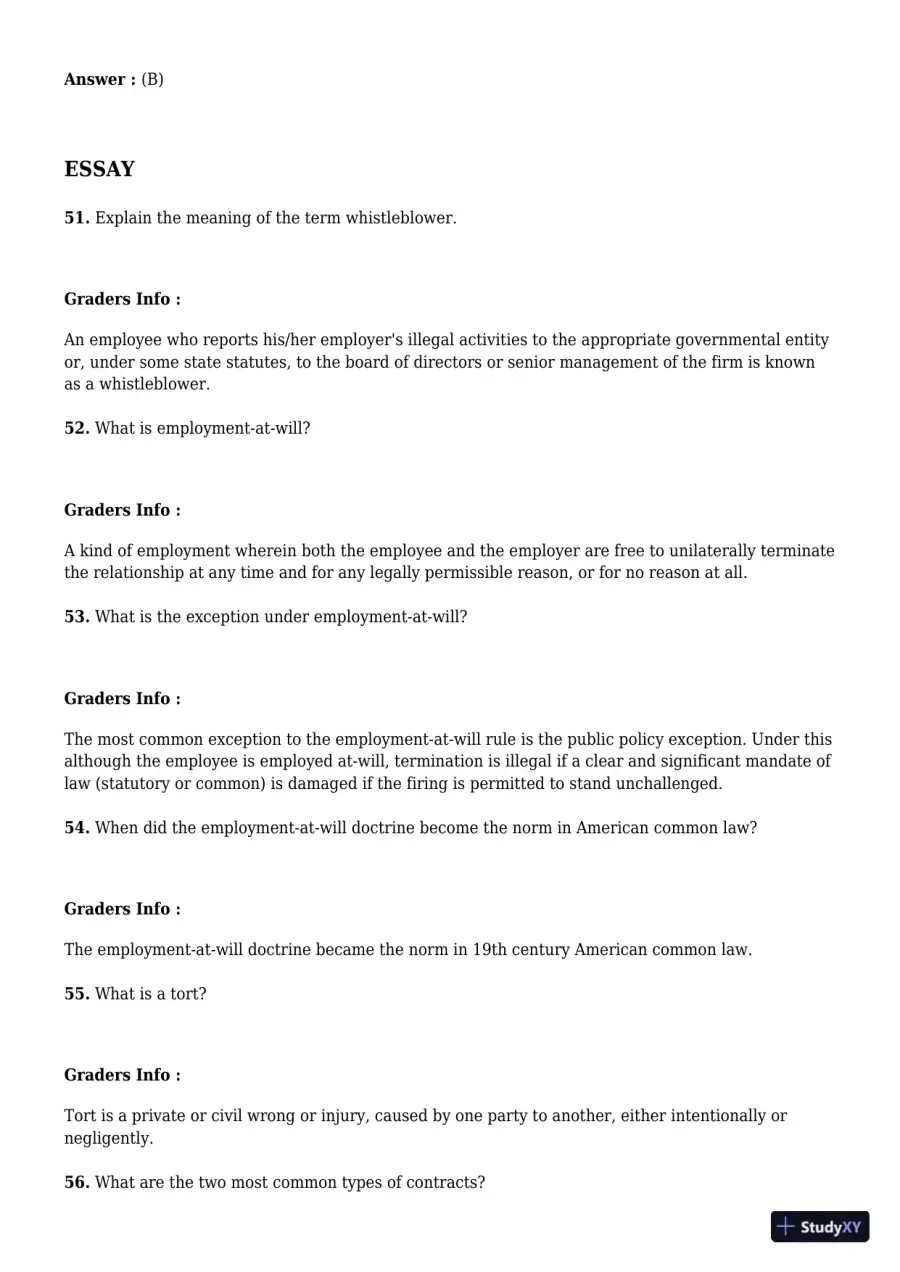 Employment And Labor Law, 9th Edition Test Bank, page 29