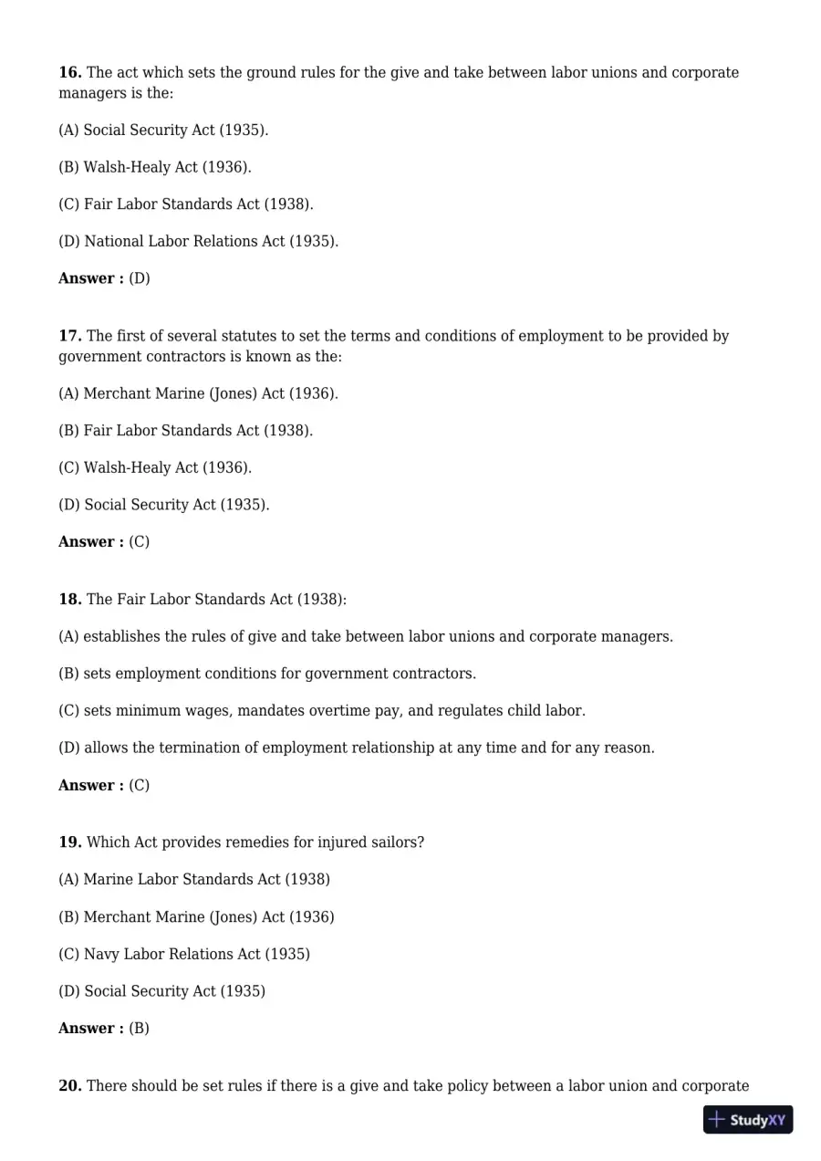 Employment And Labor Law, 9th Edition Test Bank, page 5