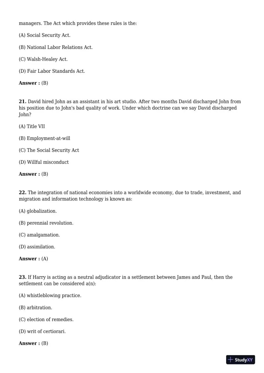 Employment And Labor Law, 9th Edition Test Bank, page 6