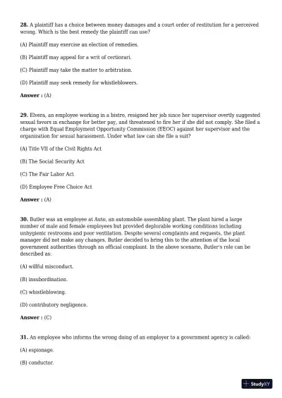 Employment And Labor Law, 9th Edition Test Bank - Page 8 preview image