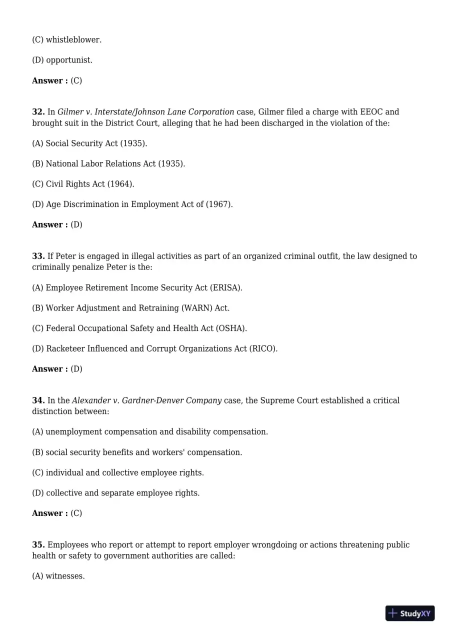Employment And Labor Law, 9th Edition Test Bank, page 9