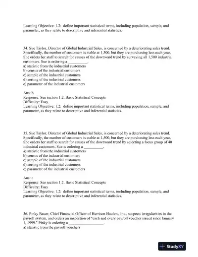 Business Statistics: for Contemporary Decision Making, 7th Edition Test Bank - Page 11 preview image