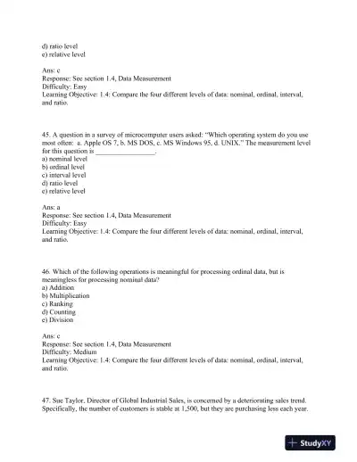 Business Statistics: for Contemporary Decision Making, 7th Edition Test Bank - Page 15 preview image