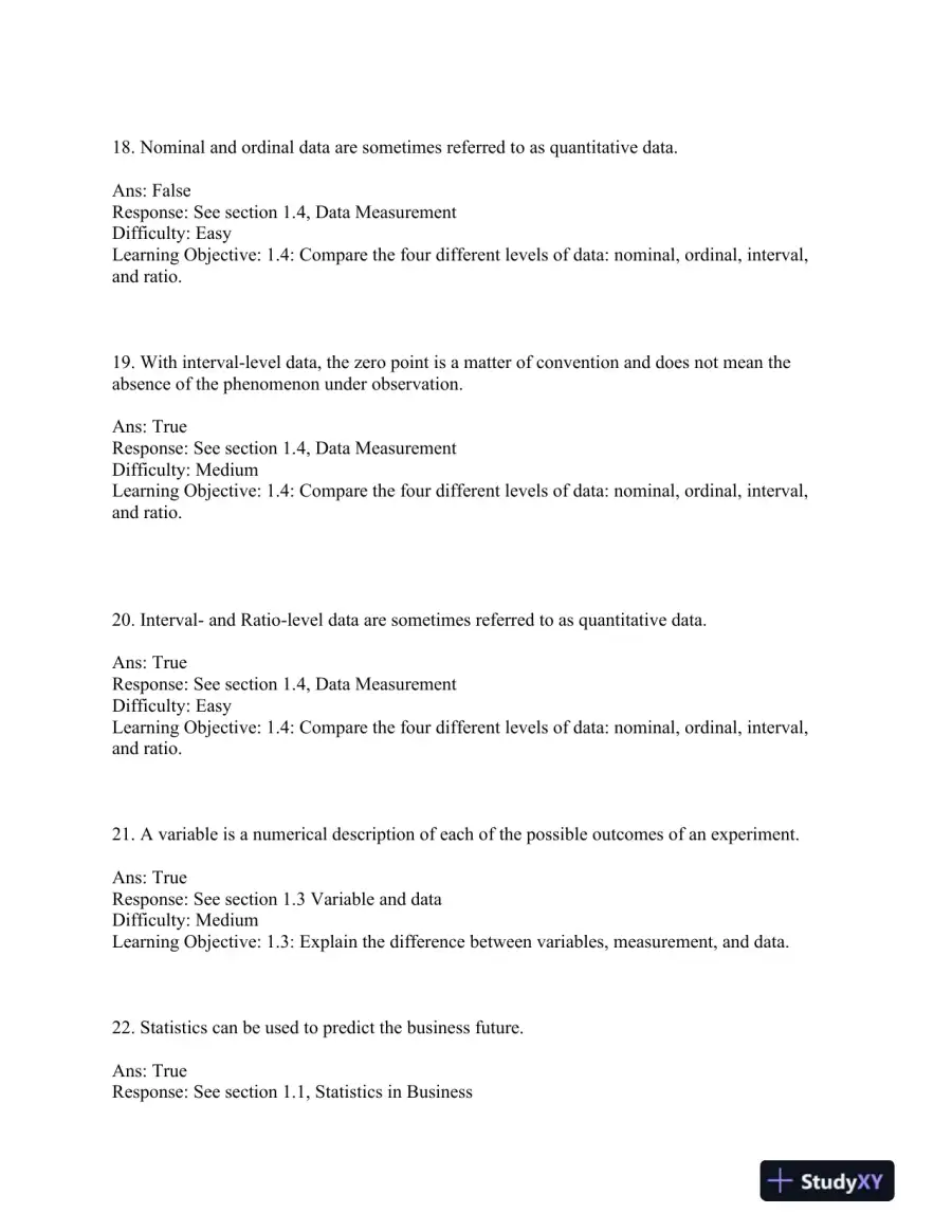 Business Statistics: for Contemporary Decision Making, 7th Edition Test Bank, page 6