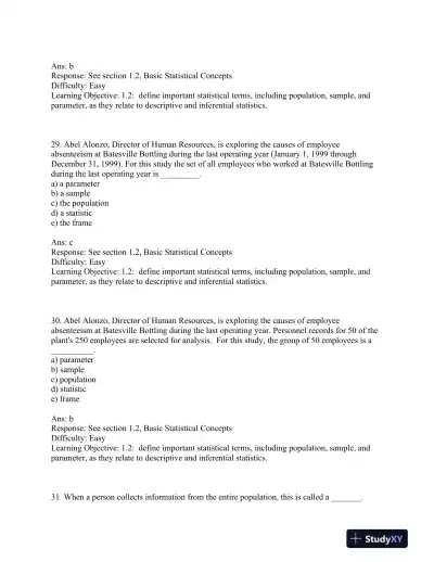 Business Statistics: for Contemporary Decision Making, 7th Edition Test Bank - Page 9 preview image