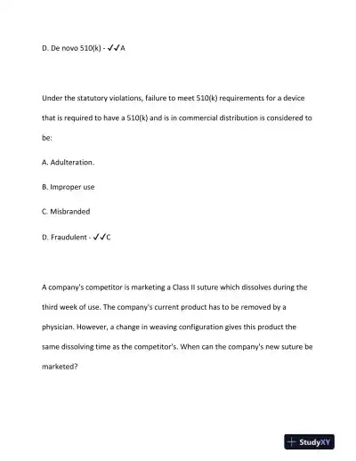 2024 DEVICE Clinical Analysis RAC Exam With Answers (187 Solved Questions) - Page 3 preview image