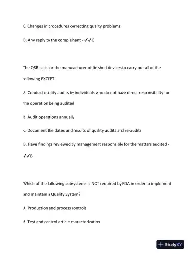 2024 DEVICE Clinical Analysis RAC Exam With Answers (187 Solved Questions) - Page 7 preview image