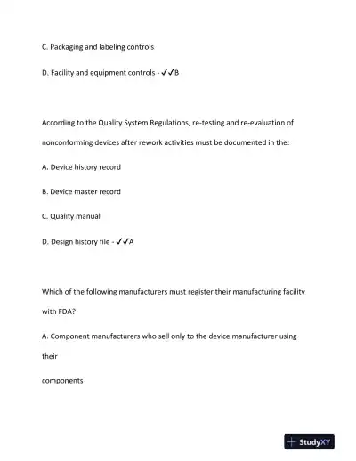 2024 DEVICE Clinical Analysis RAC Exam With Answers (187 Solved Questions) - Page 8 preview image