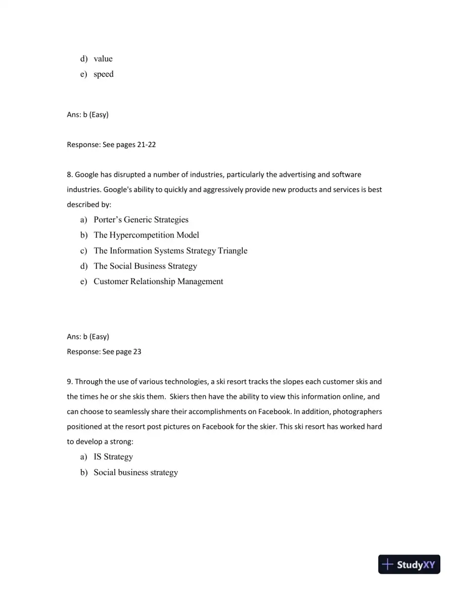 Test Bank for Managing and Using Information Systems: A Strategic Approach, 7th Edition (Chapters 1-13), page 10