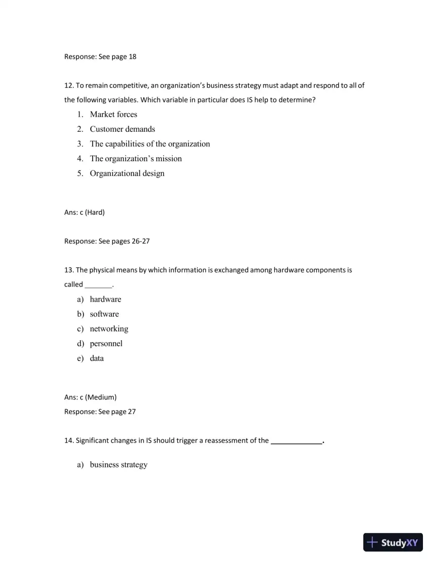 Test Bank for Managing and Using Information Systems: A Strategic Approach, 7th Edition (Chapters 1-13), page 12